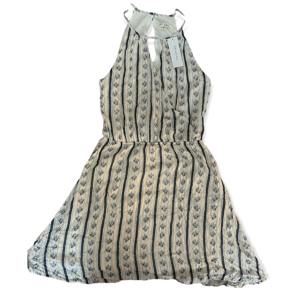 NWT Francesca’s Ivory & Blue Floral Dress - Size XS